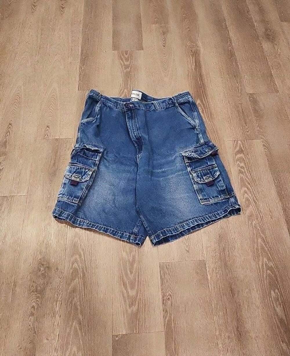 King Size Denim Cargo Shorts Jorts Men's Size 48 Big Baggy Blue Y2K